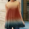 Lily | Yellow & Rust Ombre Sleeveless Tunic - Plus