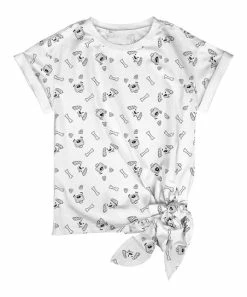 Lily | White & Black Dog & Bone Side-Tie Short-Sleeve Tee - Women