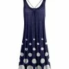Lily | Navy & White Polka Dot Scoop Neck Sleeveless Dress - Women