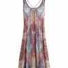 Lily | Mauve & Lavender Boho Scoop Neck Sleeveless Dress - Plus