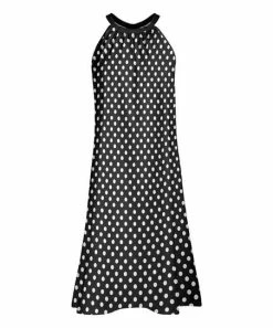 Lily | Black & White Polka Dot Yoke Dress - Women