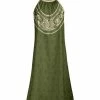 Lily | Green & Cream Celtic Yoke Dress - Women