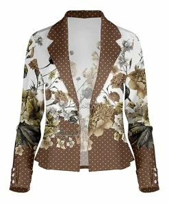 Lily | Brown & White Floral Blazer - Women