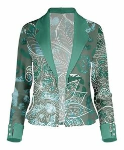 Lily | Turquoise & White Floral Blazer - Women
