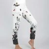 Lily | White & Pink Polka Dot Butterflies Pocket Leggings - Women