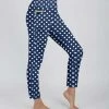 Lily | Navy & White Polka Dot Pocket Leggings - Women