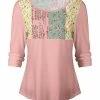 Lily | Pink & Cream Floral Patchwork Long-Sleeve Top - Women