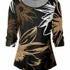Lily | Black & Brown Floral Long-Sleeve Top - Women & Plus