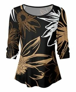 Lily | Black & Brown Floral Long-Sleeve Top - Women & Plus