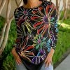 Lily | Black & Orange Multicolor Floral Tunic - Women