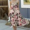 Lily | Beige & Mauve Floral Sleeveless V-Neck Maxi Dress - Plus