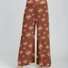 Lily | Rust & Beige Abstract Palazzo Pants - Women