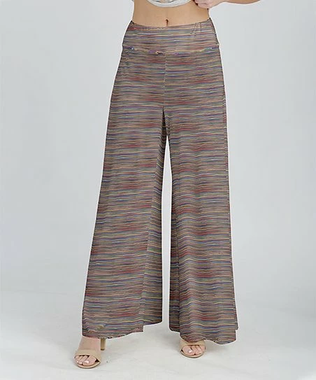 Lily | Red & Yellow Stripe Palazzo Pants - Women 1 Lily | Red & Yellow Stripe Palazzo Pants - Women