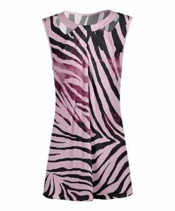 Lily | Black & Pink Zebra-Print Cutout-Neck Sleeveless Tunic - Women