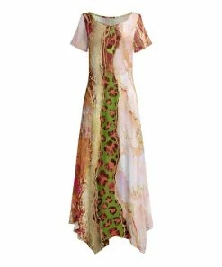 Lily | Coral & Olive Patchwork Handkerchief Maxi Dress - Women