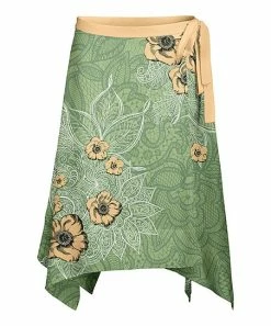 Lily | Mint & Cream Floral Wrap Skirt - Women