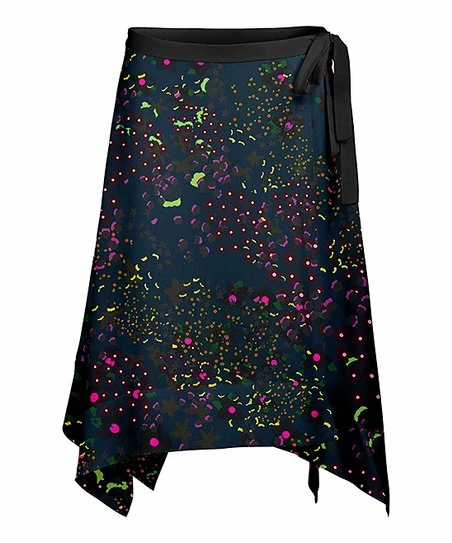 Lily | Navy & Pink Floral Wrap Skirt - Women 1 Lily | Navy & Pink Floral Wrap Skirt - Women