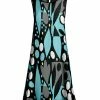 Lily | Black & Aqua Geometric Keyhole-Back Sleeveless Dress - Plus