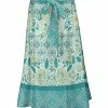 Lily | Teal & Mint Arabesque Floral Wrap-Tie Skirt - Plus