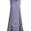 Lily | Lavender & Black Floral Keyhole-Back Sleeveless Dress - Plus