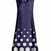 Lily | Navy & White Polka Dot Sleeveless Shift Dress - Women