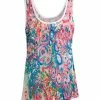 Lily | Pink & Blue Abstract Scoop Neck Tank - Plus