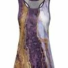 Lily | Purple & Goldtone Abstract Marble Racerback Tank - Women