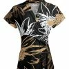 Lily | Black & Brown Floral Surplice Tunic - Women