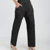 Lily | Black & White Polka Dot Pocket Straight-Leg Pants - Women & Plus