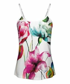 Lily | White & Pink Watercolor Floral Camisole - Women