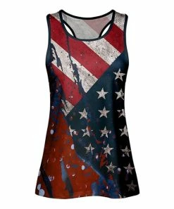 Lily | Red & Navy Stars & Stripes Racerback Tank - Plus