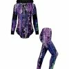 Lily | Purple & Green Abstract Geometric Hoodie & Leggings Set - Women
