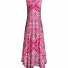 Lily | Pink & White Medallion Sleeveless Handkerchief Dress - Women