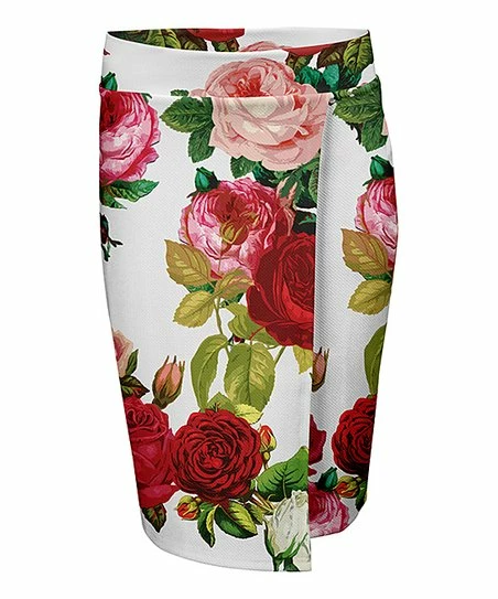 Lily | Red & Green Rose Wrap Skirt 1 Lily | Red & Green Rose Wrap Skirt