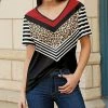 Lily | Red & Black Leopard Chevron V-Neck Short-Sleeve Tunic - Plus
