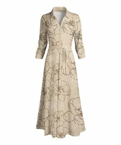 Lily | Brown Floral Button-Front Maxi Dress - Women