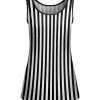 Lily | Black & White Stripe Boatneck Tank - Women