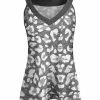 Lily | Gray Leopard V-Neck Yoke Tank - Women
