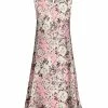 Lily | Pink & Cream Floral Sleeveless Dress - Plus