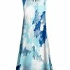 Lily | Blue & White Abstract Sleeveless Dress - Women