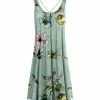 Lily | Mint & Green Floral Crisscross-Back Sleeveless Dress - Plus