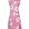 Lily | Pink & White Floral Cap-Sleeve A-Line Dress - Plus
