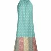 Lily | Aqua & Pink Floral Polka Dot Yoke Dress - Women