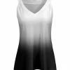 Lily | Black & White Ombré V-Neck Yoke Tank - Women