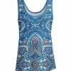 Lily | Blue & Red Mandala Scoop Neck Tank - Plus