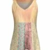 Lily | Yellow & Pink Floral Patchwork V-Neck Yoke Tank - Women