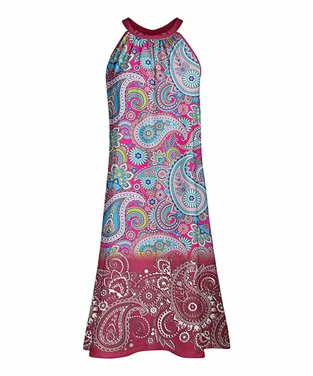 Lily | Pink & Aqua Paisley Yoke Dress - Women 1 Lily | Pink & Aqua Paisley Yoke Dress - Women