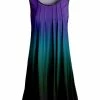 Lily | Purple & Green Ombré Pleated Sleeveless Tunic - Plus