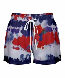 Lily | Navy & Red Tie-Dye Drawstring Shorts - Women