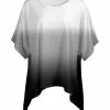Lily | Black & White Ombre Sidetail Top - Plus